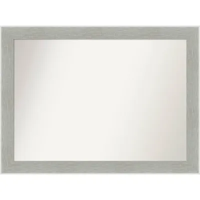 43 x 32 Non-Beveled Glam Linen Bathroom Wall Mirror Gray - Amanti Art