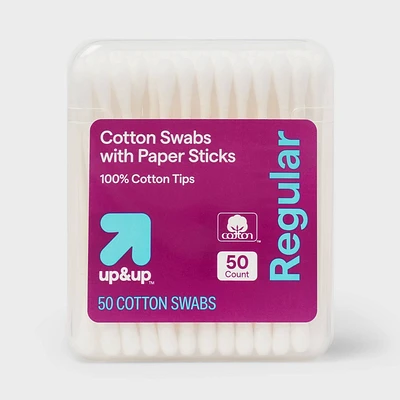 Cotton Swabs Paper Sticks - 50ct - up&up