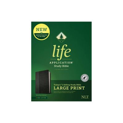 NLT Life Application Study Bible, Third Edition, Large Print (Leatherlike, Black/Onyx, Indexed) - (Leather Bound)