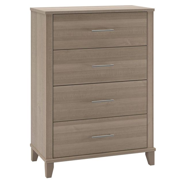 Somerset 4 Drawer Dresser Ash Gray - Bush Furniture: Satin Nickel Hardware, Safety Tip Guard