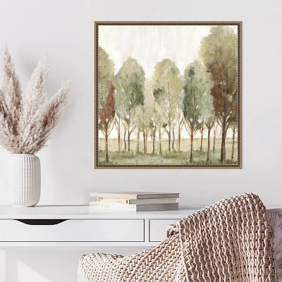 Amanti Art 22x22 Silent Fall Trees I by Eva Watts Framed Canvas Wall Art Print: Modern Lithograph, Polystyrene Frame