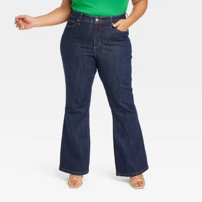 Womens High-Rise Relaxed Flare Jeans