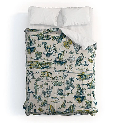 Deny Designs 3pc Full/Queen The Whiskey Ginger Grand Canyon National Park Arizona Comforter and Pillow Sham Set Blue: Abstract Design