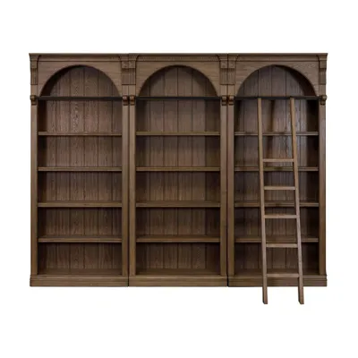 Martin Furniture 94 Traditional Tall Bookcase Wall, Stratton Collection Brown: 6-Shelf Wooden Library Storage