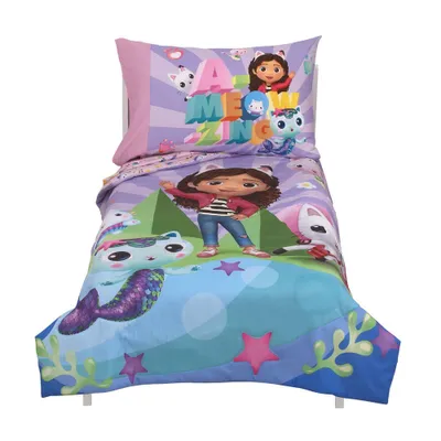 4pc Gabbys Dollhouse A-Meow-Zing Toddler Bed Set