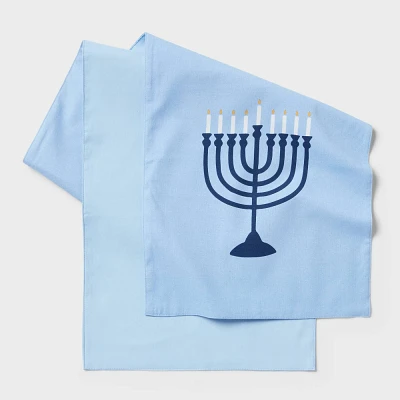 60x14 Happy Hanukkah Table Runner Blue - Spritz