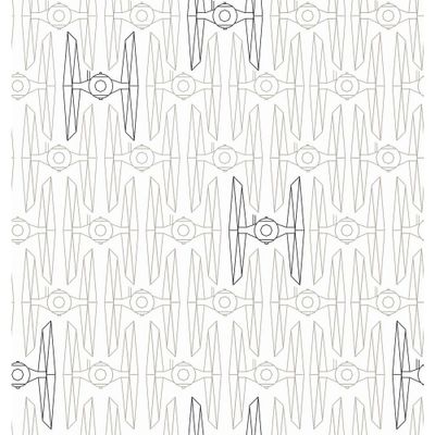 Star Wars Tie Fighter Peel and Stick Kids Wallpaper - RoomMates: Removable Vinyl, Self-Adhesive, Black, 28 Sq Ft Coverage