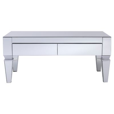 Darla Contemporary Mirrored Rectangular Cocktail Table - Mirrored - Aiden Lane