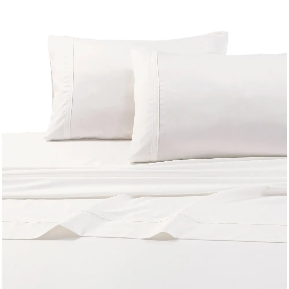 Standard 500 Thread Count Sateen Pillowcase Ivory - Tribeca Living