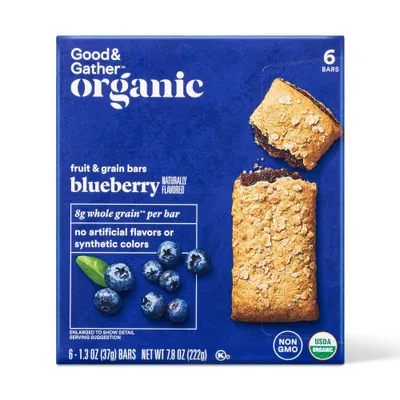 Organic Whole Grain Blueberry Fruit & Grain Bars - 6ct - Good & Gather