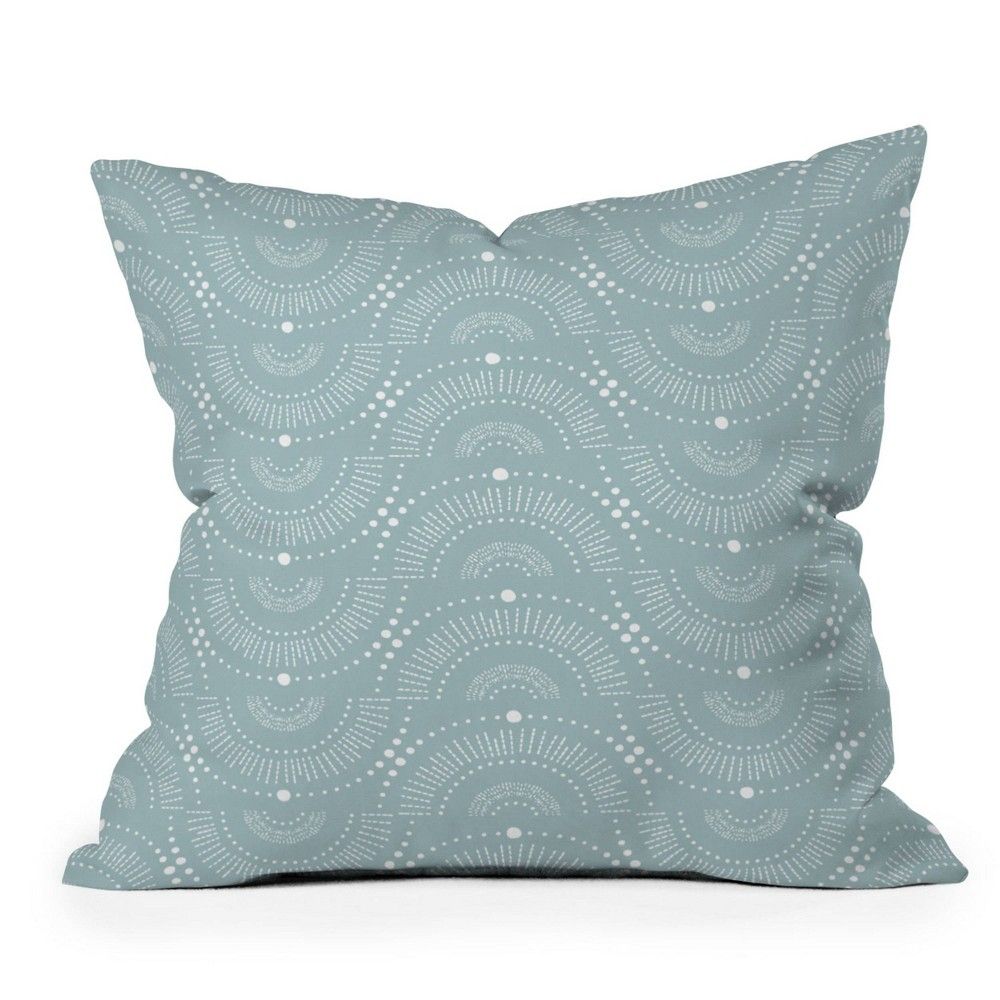 Heather Dutton Rise and Shine Mist Outdoor Throw Pillow Blue