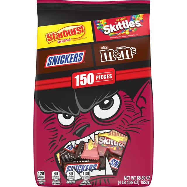 Starburst, Snickers, Skittles, & M&m's Halloween Variety Pack Fun Size -  68.69oz/150ct : Target