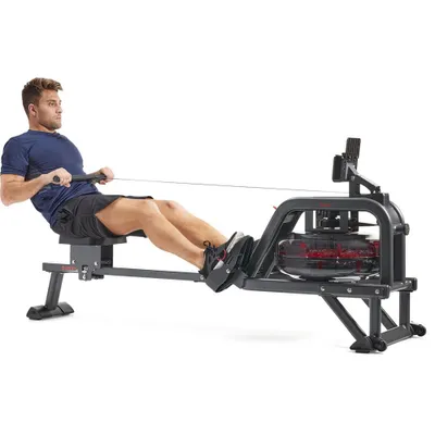 Sunny Health & Fitness Smart Obsidian Surge 500m Water Rowing Machine - Black