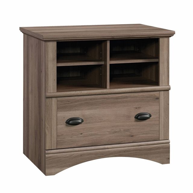 Harbor ViewFile Cabinet Salt Oak - Sauder: Lateral, Locking Drawer, Adjustable Shelves, MDF & Laminate Finish