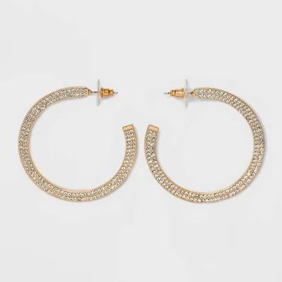 SUGARFIX by BaubleBar Crystal Statement Hoop Earrings - Gold