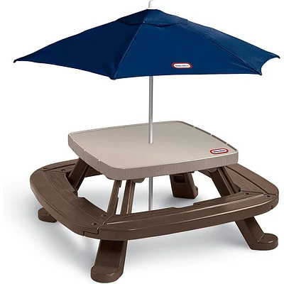 Little Tikes Fold n Store Picnic Table with Market Umbrella Playset Table