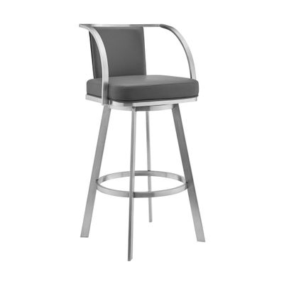 26 Sandringham Counter Height Barstool: Swivel, Armen Living, Stainless Steel Frame