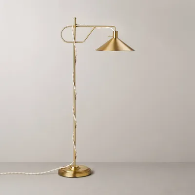 Extendable Brass Floor Lamp with Empire Shade - Hearth & Hand with Magnolia