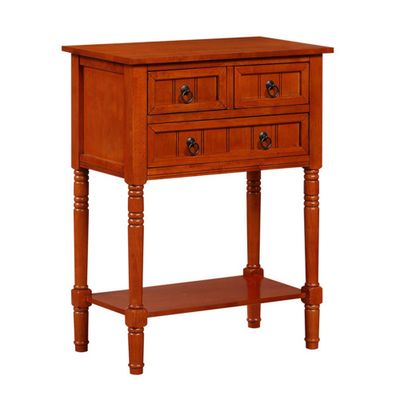 Kendra 3 Drawer Hall Table with Shelf Cherry - Breighton Home