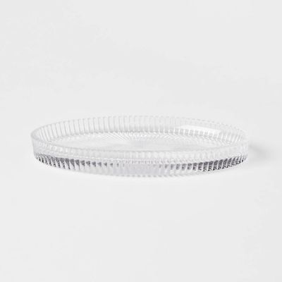 Ribbed Glass Vanity Tray Clear - Threshold