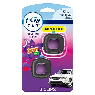 Febreze Car Air Freshener Vent Clip - Gain Moonlight Breeze Scent