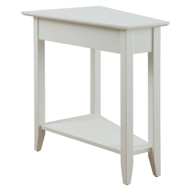 Breighton Home Harper Triangle End Table with Shelf : Modern Accent Side Table, Rubberwood Veneer, MDF Composite