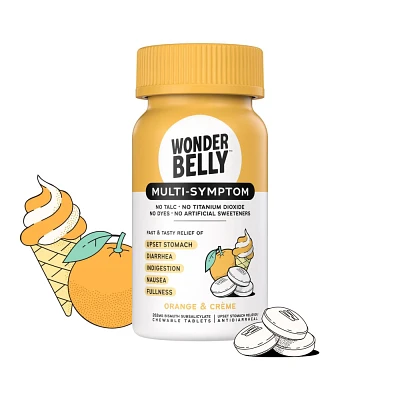 Wonderbelly Multi Digestive Symptom Tablets - Orange & Creme - 48ct
