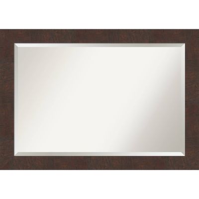 41 x 29 Wildwood Framed Wall Mirror Brown - Amanti Art