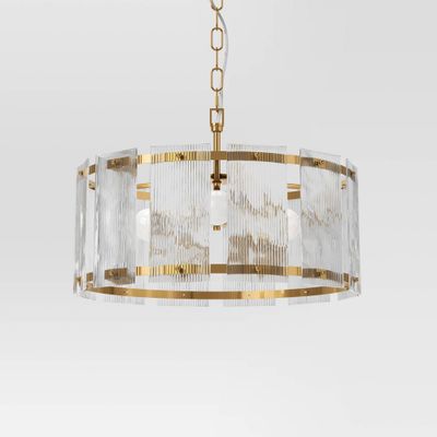 Glam Glass Ceiling Chandelier Brass - Threshold