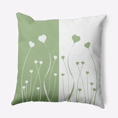 16x16 Valentines Day Growing Love Square Throw Pillow Fresh Green - e by design