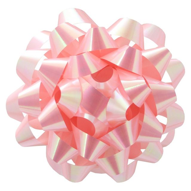 6 Large Shiny Light Pink Gift Bow - Spritz