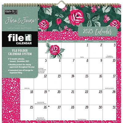 LANG File It Calendar January 2025 - December 2025 Flora and Fauna