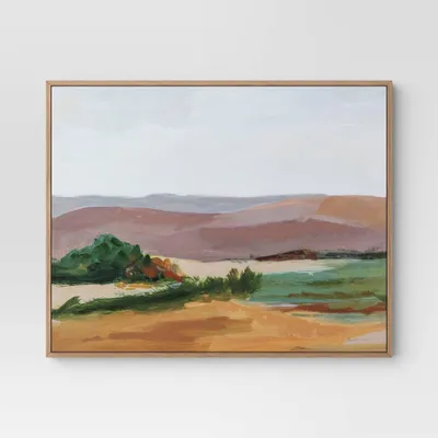 30 x 24 Landscape Framed Canvas Natural - Threshold