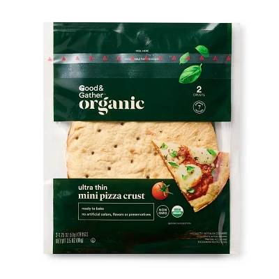 Organic Mini Ultra-Thin Pizza Crusts - 3.5oz/2ct - Good & Gather