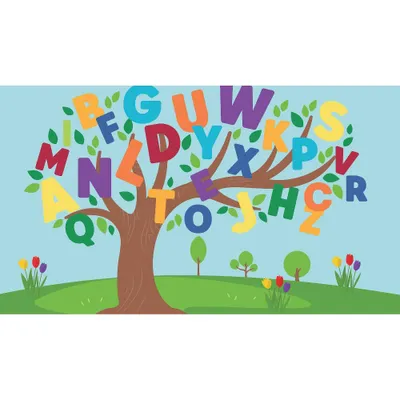 Alphabet Tree Peel and Stick Mural - RoomMates: Vinyl Self-Adhesive Wall Decor for Nursery & Playroom