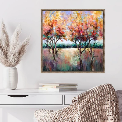 Amanti Art 22x22 End of Summer Trees by Karen Hale Framed Canvas Wall Art Print