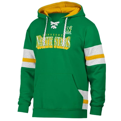 NHL Minnesota North Stars Mens Vintage Lace Up Fleece Hooded Sweatshirt