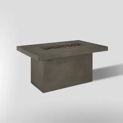 Ventura Rectangle Fire Pit with Natural Gas Kit Kodiak Gray - Real Flame