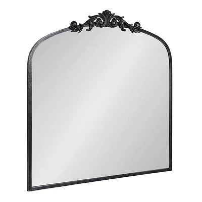 Kate & Laurel All Things Decor 28x30 Arendahl Traditional Arch Mirror Black: Baroque-Inspired, No Assembly Required