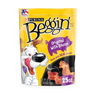 Purina Beggin Strips Chewy Dog Training Treats Original with Pork and Bacon Dog Treats - 25oz Pouch