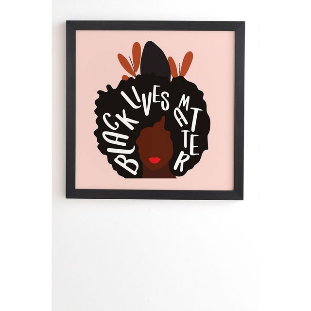 Oris Eddu Black Lives Matter Framed Wall Art Pink - Deny Designs