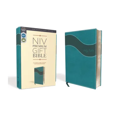 Niv, Premium Gift Bible, Leathersoft, Blue, Red Letter Edition, Comfort Print - by Zondervan (Leather Bound)