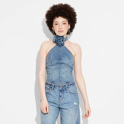 Women Roette Denim Tank Top