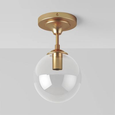 Geneva Collection Glass Semi Flush Mount Ceiling Globe Brass - Threshold: ETL Listed, Indoor Lighting