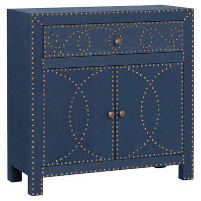 Florian Double Door Cabinet Navy - Aiden Lane