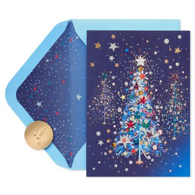 PAPYRUS Glitter Christmas Tree Christmas Card