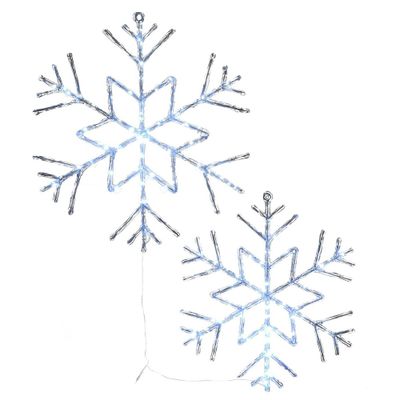 2pc LED 6-Point Star Ice Crystal Snowflake Christmas Novelty Light - National Tree Company