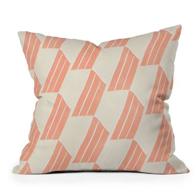 Sunshine Canteen Minimalist Hex Tile Outdoor Throw Pillow Pink/Beige