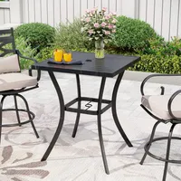 31 Square Bar Table with Umbrella Hole - Captiva Designs: Outdoor Bar Height Patio Furniture