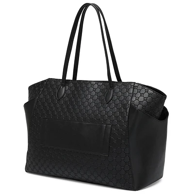 ELLE Luggage Compass 32L Vegan Leather Monogram Weekender Tote Bag